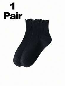 1 Pair/3 Pairs/6 Pairs Thin Cuffed Ankle Socks, Cute Fresh Ruffle Edge Socks For Women, Spring & Autumn - Multicolor - View 16