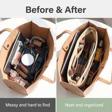 1pc Felt Inner Bag, Multi-Functional Washable Large Capacity Bag-In-Bag, Cosmetic Bag, Home Storage Organizer, Desktop Organizer, Inner Support Bag, Toiletry Bag, Miscellaneous Storage Bag - Black - View 10