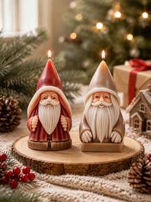 Molde de Silicone Papai Noel, Molde de Vela DIY para Feriados de Natal, Faça Velas Perfumadas com Chapéu Vermelho e Barba Longa, Adequado para Decoração de Natal em Casa e Presentes de Feriados - molde do Papai Noel - Visão 3