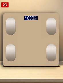 【Intelligent Golden Scales】智慧體重計 數位浴室秤 智慧 LED 體重秤 浴室工具 最大承重 400 Lbs/180 Kg 強化玻璃表面 溫度偵測 使用 AAA 電池（不含） - 彩色 - 查看 2