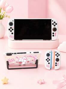 New Switch 2 Protective Case (2025) Game Accessory, 1pc Compatible With Switch 2/Switch OLED/Switch NS/Lite, Cartoon Strawberry Rabbit Pattern Protective Shell, Storage Bag, Switch Battery Version Game Console Accessory Protective Case, Anti-Scratch Cover, Free Joystick Cap, Best Gift Compatible With Switch Game Players. - Multicolor - View 3