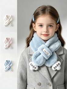 Children's Plush Scarf, Autumn/Winter Korean Style Cute Baby Neck Warmer, Toddler Neck Protector - Multicolor - View 1