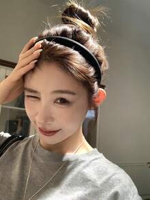 Solid Color Thin High-Crown Headband For Women, 2026 New Low-Key Minimalist Versatile Gentle Elegant Hair Hoop - Multicolor - View 1
