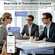 SENBONO High-Definition Smart Camera Glasses, Interchangeable Lens, Supports Photo/Video/Audio Recording/AI Voice Assistant/Multi-Language Translation, Dual Noise-Canceling Microphone, Wireless Communication, Suitable For Cycling, Work And Travel - View 6