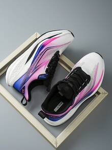 1 Pair Contrast Color Casual Lace-Up Men's Casual Sports Shoes For Outdoor All Season - White Pink - View 8