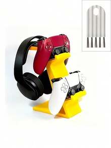 Dudukan Pengontrol Game & Headset Cetak 3D dengan Sikat Pembersih, Dudukan Headphone & Pengontrol Desktop Universal 2-in-1, Kompatibel dengan Series X/S, Pengatur Penyimpanan Hemat Ruang, Hadiah untuk Pacar/Suami Gamer, Cocok untuk Kamar Tidur, Ruang Bermain Game, Kantor - MultiWarna - View 13