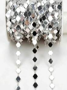 1 Pack, 1 Meter Geometric Rhombus Handmade Chain, Suitable For Necklace, Bracelet And Other Jewelry Making DIY Accessories - Geometric Rhombus Chain - View 3