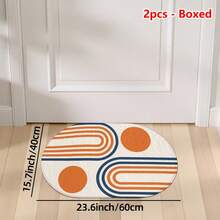 1pc Oval Flannel Door Mat, Soft Comfortable Absorbent Non-Slip Machine Washable With Anti-Slip Backing, Suitable For Entrance, Living Room, Patio, Bedroom, Kitchen, Laundry Room, Bathroom, Multi-Functional Home Floor Mat, Entryway Rug, Kitchen Bathroom Carpet, Holiday Decoration - Multicolor - View 12