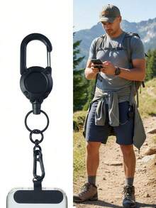 3pcs/Set Multitool Phone Lanyard With Lock Buckle Anti-Theft Anti-Loss Heavy Duty Retractable Keychain Suitable For Outdoor Travel Hiking Outdoor Hiking Thickened Backpack Wire Rope Expansion Buckle Camping Travel Essentials Bag Carabiner Keychain - Multicolor - View 7