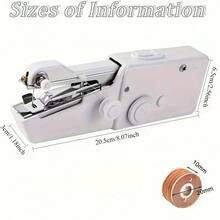 SMEGGEMS Portable Handheld Sewing Machine, Mini Wireless Electric Sewing Tool, Easy To Operate Quick Repair Sewing Machine, Suitable For Home Travel DIY, Applicable To Denim, Silk, Leather And Other Multiple Fabrics - White - View 8
