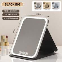 LED Makeup Mirror, Portable Vertical Folding Makeup Mirror, 3-Color Lighting, Dimmable Touch Screen, Compact Makeup Mirror, Best Birthday/Graduation Gift, Home Decor, Back To School Room Decor, Study Supplies - Multicolor - View 15