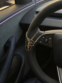 Black Butterfly Steering Wheel Pendant With Initial Heart Charm And Gold Chain, Decorative Car Hanging Ornament, Fashionable Car Interior Accessory, Suitable For Women, Drivers, Friends, New Car Owners, Perfect For Gifts - Black - View 35