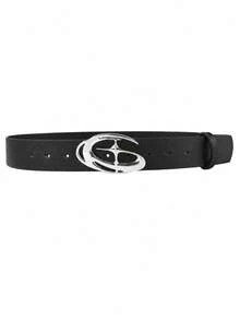 2pcs Cross Star Snap Button Belt, Unisex Fashion Belt - Multicolor - View 3