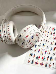 1 Set Art Series Decorative Stickers, Dual Pattern Combination Set, Suitable For Various Smooth Surfaces, Can Decorate Phone, Camera, Instant Camera, Hair Dryer, Water Cup, Computer, Tissue Box, Easily Create Personalized Appearance - Sticker - View 1