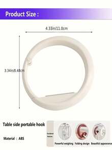 1pc Creative Drill-Free Bag Hooks, Foldable Handbag & Wallet Hooks, Floating Table Mounts, Non-Marking Plastic, Practical Hooks. Suitable For Home, Office, School, Christmas Gifts. Easy To Use And Portable. - Multicolor - View 4