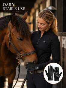 Equestrian Gloves, Suitable For All Seasons, Outdoor Sports, Touchscreen, Unisex - Multicolor - View 4