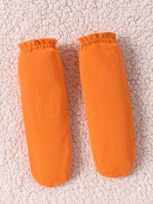 2pcs Baby Girl Cute Letter Pumpkin Pattern Long Sleeve Bodysuit & Pants, Headband, Leg Warmers Set, Thin Spring/Autumn Holiday - Orange - View 7