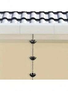 Anti-Rust Copper Lotus Rain Chain, Replaceable Lotus Cup Drainage Chain For Eaves Gutter Courtyard Decoration - A - View 3