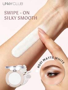 UNNY CLUB 1pc Matte Solid Color Eyeshadow, Fine Powder Easy To Blend, Skin-Friendly No Fallout, Long-Lasting Pigment, Multi-Purpose, Suitable For Beginners, Brand Makeup Cosmetic - D01 White - View 8