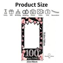 AFYPRTY 1pc Black & Pink Diamond Birthday Photo Booth Backdrop Frame Wall, Polyester Fabric, Birthday Party Selfie Photo Prop Decoration, Suitable For 18, 21, 30, 40, 50, 60, 70, 80, 90th Birthday Party Decor - Rose Gold - View 16