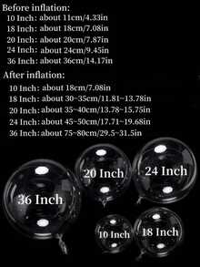 3/10pcs 10-24 Inch Clear Bobo Balloons Transparent Inflatable Helium Balloons Wedding Birthday Party Decorations - Multi-color - View 3