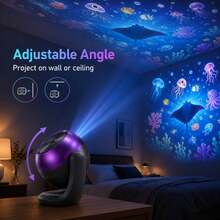 2-In-1 Galaxy Projector Night Light With 24 Films | 5d Holographic Night Light Projector, Stepless Brightness, 360° Adjustable, HD Ocean Projector For Bedroom Ceiling - Multicolor - View 6