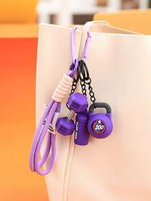 Yogodlns Creative Simulation Style Basball Set Keychain Detachable With Buckle Simulation Dumbbells Keyring Bag Charm Pendant Gym Lovers Lifting Bag Pendant - Multicolor - View 4