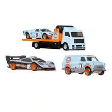 Mattel Hot Wheels GMH39 Le Mans Garage Gulf Oil Livery Series, 1:64 Scale Diecast Model Cars, McLaren F1, Ford GT40, Vintage Racing Collectible Alloy Replica For Hobby Fans - Multicolor - View 3