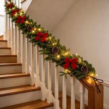 3PCS Pure PE Christmas Vine Artificial Dense Decorative Norfolk Pine Arrangement - Green - View 5