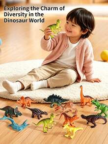 1 Set Mainan Model Hewan Realistis Dunia Dinosaurus Triceratops, Stegosaurus, Tyrannosaurus Rex, Cocok Untuk Kembali ke Sekolah, Pengajaran, Paket Hadiah Pesta, Hadiah Ulang Tahun - MultiWarna - View 1