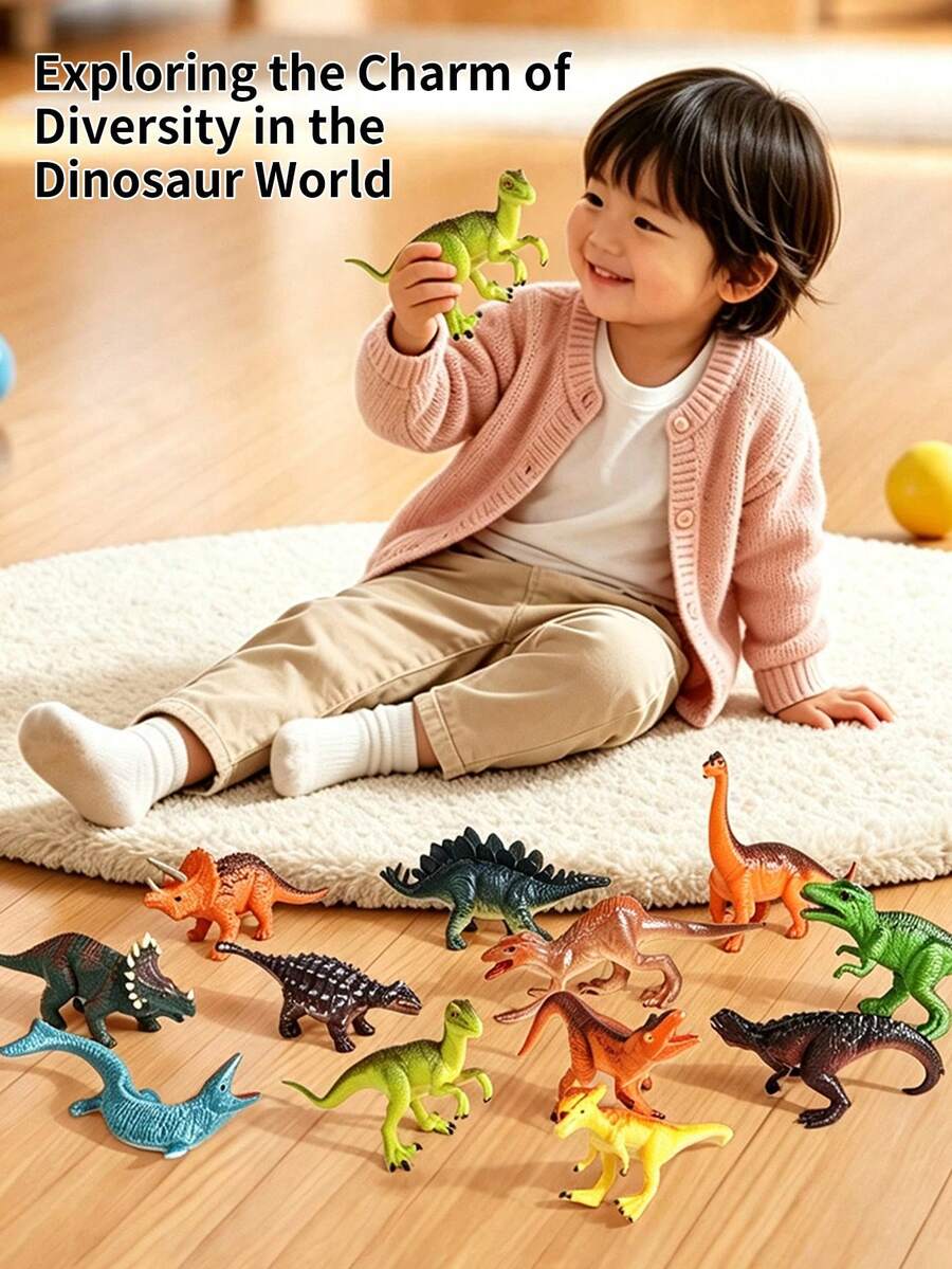 1 Set Mainan Model Hewan Realistis Dunia Dinosaurus Triceratops, Stegosaurus, Tyrannosaurus Rex, Cocok Untuk Kembali ke Sekolah, Pengajaran, Paket Hadiah Pesta, Hadiah Ulang Tahun - MultiWarna - View 1