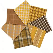 7pcs 20*25cm Rendered Plaid Series Quilted Fabric, Plaid Pattern Sewing Fabric Square | Pre-Cut Fabric DIY Patchwork Craft Supplies Quilted Sewing 4 Color Options - Variant - View 14