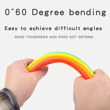 Children's Colorful Multi-Functional Straw Building Blocks Connector Pieces, Space Construction, DIY Handmade Assembly Toy, Random Color - Multicolor - View 5
