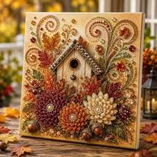 Autumn Harvest-Themed Pearl And Diamond Art Kit – Pearl And Diamond Dot Decor – Suitable For Adults And Beginners – Indoor Wall Art For Home Decoration - A - View 9