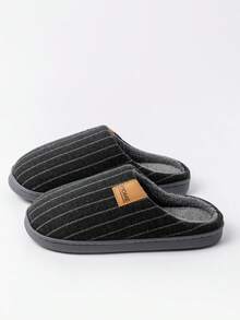 Unisex Thermal Lined Slippers For Autumn/Winter, Soft Thick Sole Plush Warm Slippers For Indoor Home Bedroom Living Room - Grey - View 3