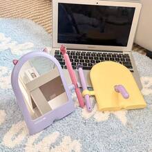 1PC Little Monster Magic Wand Makeup Mirror With Hair Tie Storage, Vanity Mirror For Bedroom, Student Dorm, Desktop - Multicolor - View 3