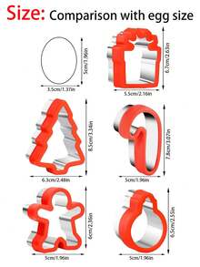 5pcs/8pcs Christmas Cookie Cutter Set, Holiday Cookie Cutters With Comfortable Grip, Stainless Steel Baking Molds, Christmas Shapes Including Santa, Gingerbread Man, Christmas Tree, Stainless Steel Sandwich Cutter, Baking Tools Set - Multicolor - View 3