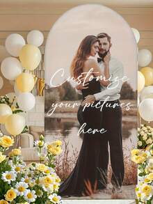 1pc Customized Wedding Arch Backdrop Covers, Personalized Balloon Arch Backdrops For Birthday Parties, And Custom Arch Backdrop Covers For Graduation Ceremonies And Birthday Celebrations - Multicolor - View 7
