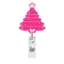 1pc Christmas Retractable Badge, Bow Christmas Tree Acrylic Badge Clip, Suitable For Nurses, Doctors, Teachers, Back To School Season, Christmas - A - View 11