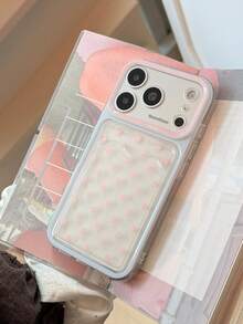 Casing Ponsel dengan Tempat Kartu Motif Polkadot Transparan Warna Kontras, Kompatibel dengan iPhone 18 Pro Max, 17, 16, 15, Perlindungan Penuh, Gaya Segar - Baby Blue - View 3