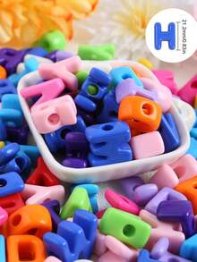 50-200pcs Colorful Acrylic Large Hole Letter Beads, Random Mixed Color Loose Beads For Handmade Jewelry, Phone Chain, Keychain Decoration - Multicolor - View 4