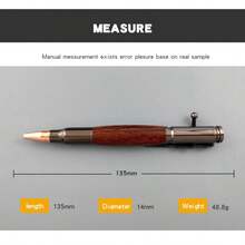 1pc High-Grade Creative Bullet Shaped Bolt Action Tactical Ballpoint Pen Black Ink Rosewood Blackwood Metal Luxury Gun Pen With Rifle Design Clip - Gun Pen - View 5