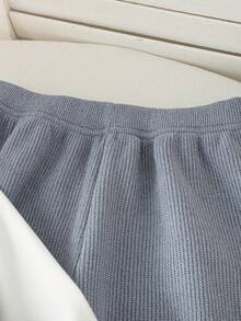Girls' Casual Fashion Outing Hollow Lace Peter Pan Collar Sleeveless Vest, Long Sleeve Base Layer And Straight Leg Pants, Spring/Autumn - Blue - View 8