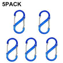 LOTANK 5Pcs Multicolor Aluminum Alloy 8‑Shape S‑Shaped Double Gate Hooks, Multifunctional Snap Buckles For Backpack Bag Outdoor Storage Hanging Accessories - Multicolor - View 8