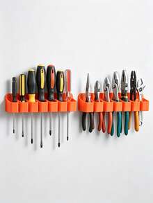 1pc Wall Mounted Tool Organizer Holder, Plastic Tool Storage Rack For Screwdrivers Pliers Wrenches, Garage Workshop Tool Storage Organizer - Conventional - View 1