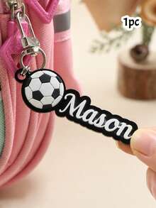 LICVIC Custom Soccer Name Keychain, Personalized Bag Charm, Sporty Backpack Accessory, Customized Football Keychains, Customizable Christmas Gift, Key Chain - Style a - View 22
