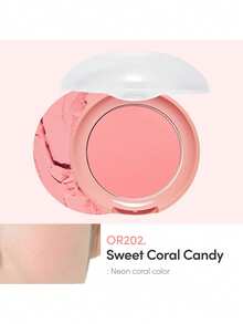 ETUDE Lovely Cookie 腮紅 OR202 甜珊瑚糖果色，細緻粉末，質地滑順，自然紅潤，持久顯色，提亮膚色，日常妝容，少女風韓系妝容，4g/0.14oz - OR202 Sweet Coral Candy - 查看 4