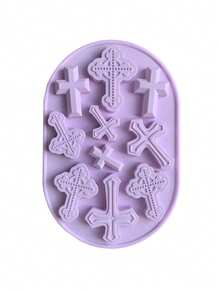 1pc Retro Cross Silicone Mold, Theme DIY Cake And Candy Ice Tray Making Mold, Cake Decoration, Halloween And Easter Baptism Religious Party Decoration, Used For Theme Parties - Multicolor - View 13