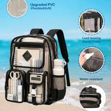NEWHEY Clear Backpack For School,Heavy Duty PVC Transparent Bookbag For Boys And Girls Stadium Approved See Through Backpack - Multicolor - View 6