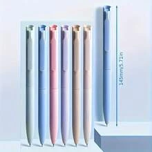 6pcs Morandi Color Retractable Gel Pens, Highly Attractive Colorful Journaling Pens, Student Note-Taking Office Writing Set, Suitable For Students' Cute Diary Pen Set, Can Be Used For Note-Taking, Planning, Handwriting Practice And School Office Supplies - A - View 6